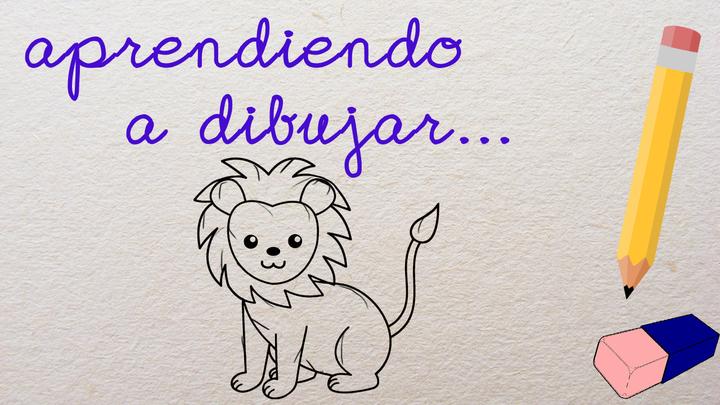 aprendiendo a dibujar... un león - Vídeo educativo