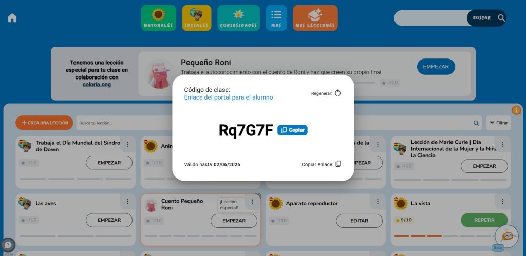 plataforma happy learning compartir leccion 01
