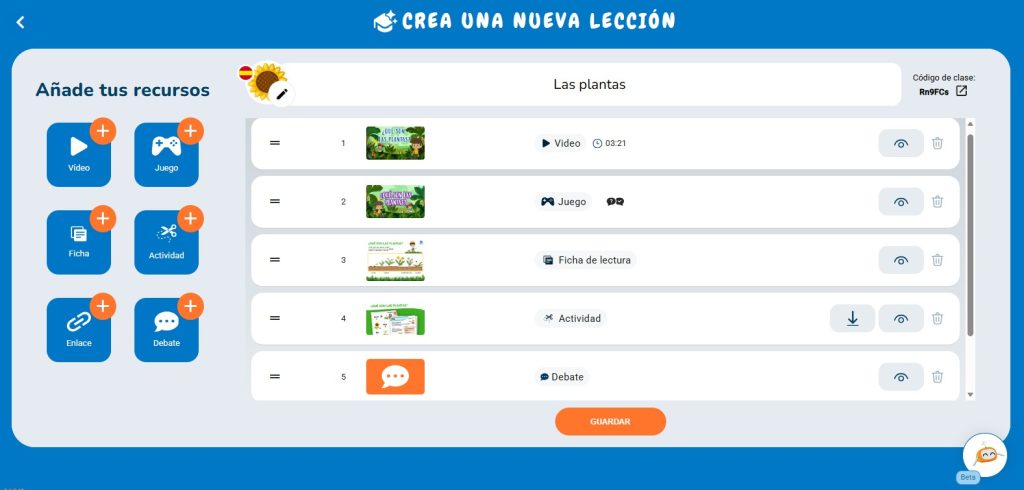 plataforma happy learning crear lecciones